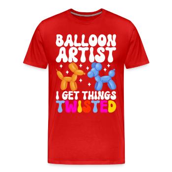 Balloon Animal Balloon Twisting - Men's Premium Organic T-Shirt - red - Front - Damien (186cm)