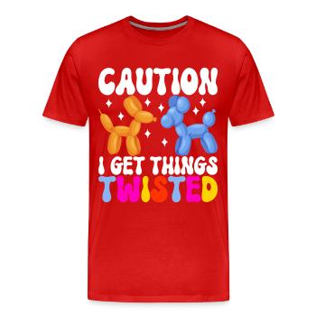 Balloon Animal Balloon Twisting - Men's Premium Organic T-Shirt - red - Front - Damien (186cm)