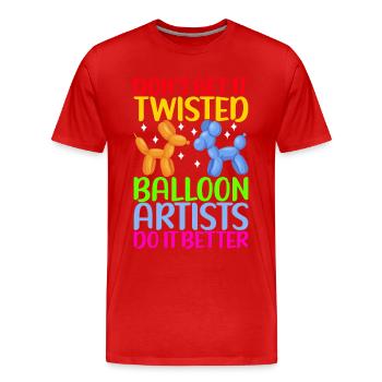 Balloon Animal Balloon Twisting - Men's Premium Organic T-Shirt - red - Front - Damien (186cm)