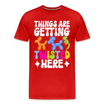 Balloon Animal Balloon Twisting - Men's Premium Organic T-Shirt - red - Front - Damien (186cm)