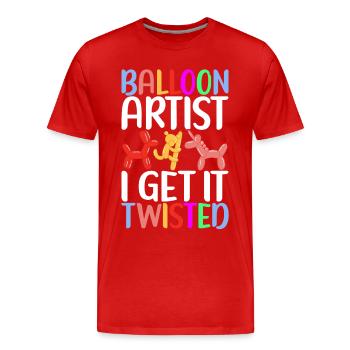 Balloon Animal Balloon Twisting - Men's Premium Organic T-Shirt - red - Front - Damien (186cm)