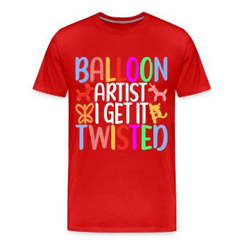 Balloon Animal Balloon Twisting - Men's Premium Organic T-Shirt - red - Front - Damien (186cm)