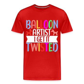 Balloon Animal Balloon Twisting - Men's Premium Organic T-Shirt - red - Front - Damien (186cm)