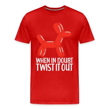 Balloon Animal Balloon Twisting - Men's Premium Organic T-Shirt - red - Front - Damien (186cm)
