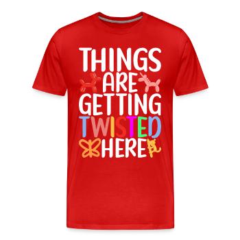 Balloon Animal Balloon Twisting - Men's Premium Organic T-Shirt - red - Front - Damien (186cm)