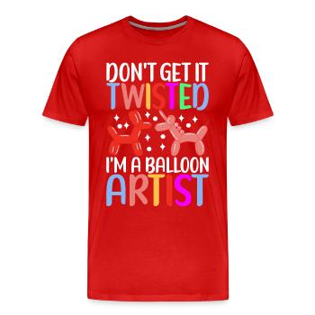 Balloon Animal Balloon Twisting - Men's Premium Organic T-Shirt - red - Front - Damien (186cm)