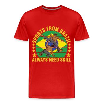Capoeira Capoeirista - Men's Premium Organic T-Shirt - red - Front - Damien (186cm)