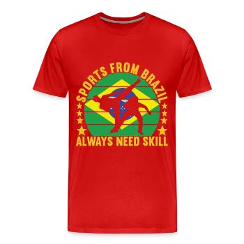 Capoeira Capoeirista - Men's Premium Organic T-Shirt - red - Front - Damien (186cm)