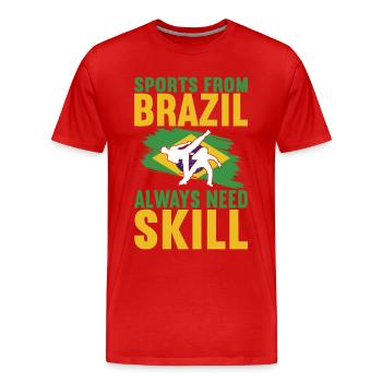 Capoeira Capoeirista - Men's Premium Organic T-Shirt - red - Front - Damien (186cm)