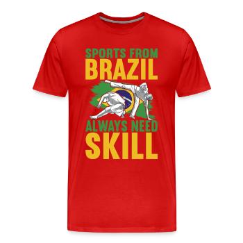 Capoeira Capoeirista - Men's Premium Organic T-Shirt - red - Front - Damien (186cm)