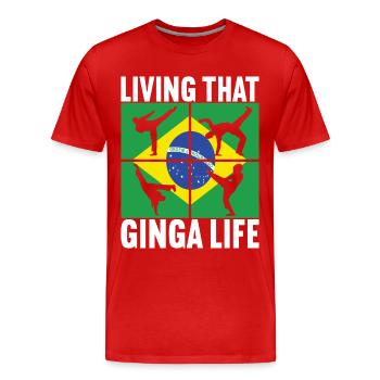 Capoeira Capoeirista - Men's Premium Organic T-Shirt - red - Front - Damien (186cm)