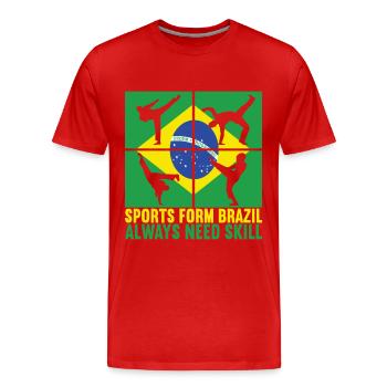 Capoeira Capoeirista - Men's Premium Organic T-Shirt - red - Front - Damien (186cm)