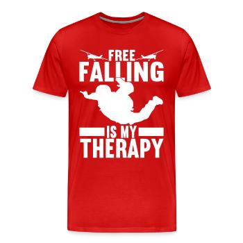 Parachutiste Parachutiste - T-shirt bio Premium Homme - rouge - Devant - Damien (186cm)