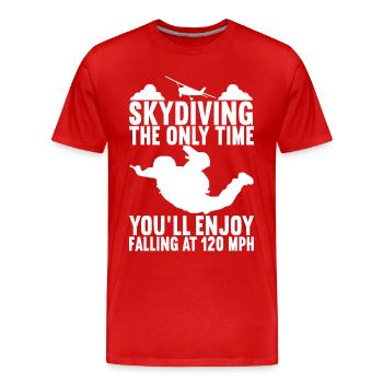 Skydive Skydiver - Men's Premium Organic T-Shirt - red - Front - Damien (186cm)