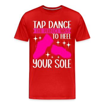 Tap Dance Tap Dancer - Men's Premium Organic T-Shirt - red - Front - Damien (186cm)