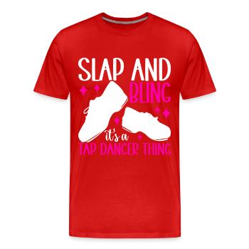 Tap Dance Tap Dancer - Men's Premium Organic T-Shirt - red - Front - Damien (186cm)