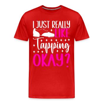 Tap Dance Tap Dancer - Men's Premium Organic T-Shirt - red - Front - Damien (186cm)