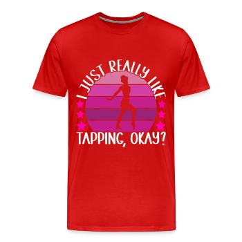 Tap Dance Tap Dancer - Men's Premium Organic T-Shirt - red - Front - Damien (186cm)