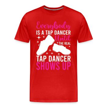 Tap Dance Tap Dancer - Men's Premium Organic T-Shirt - red - Front - Damien (186cm)