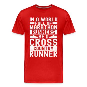 XC Running Running Runner Cross Country - Men's Premium Organic T-Shirt - red - Front - Damien (186cm)