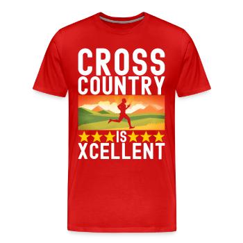 XC Running Lauf Läufer Cross Country - Männer Premium Bio T-Shirt - Rot - Vorne - Damien (186cm)