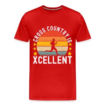 XC Running Running Runner Cross Country - Men's Premium Organic T-Shirt - red - Front - Damien (186cm)