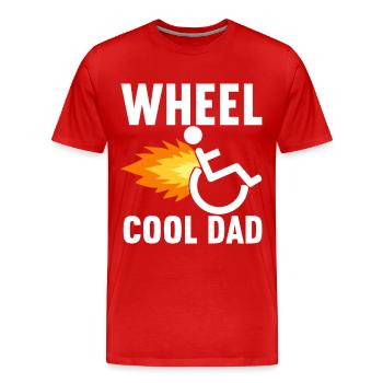 Wheelchair users Wheelchair - Men's Premium Organic T-Shirt - red - Front - Damien (186cm)