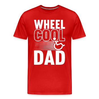 Personnes en fauteuil roulant Fauteuil roulant - T-shirt bio Premium Homme - rouge - Devant - Damien (186cm)