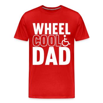 Personnes en fauteuil roulant Fauteuil roulant - T-shirt bio Premium Homme - rouge - Devant - Damien (186cm)