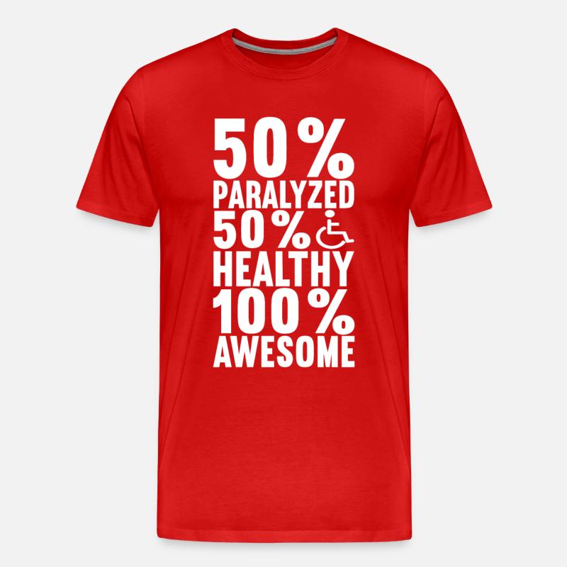 Rollstuhlfahrer Rollstuhl - Männer Premium Bio T-Shirt - Rot
