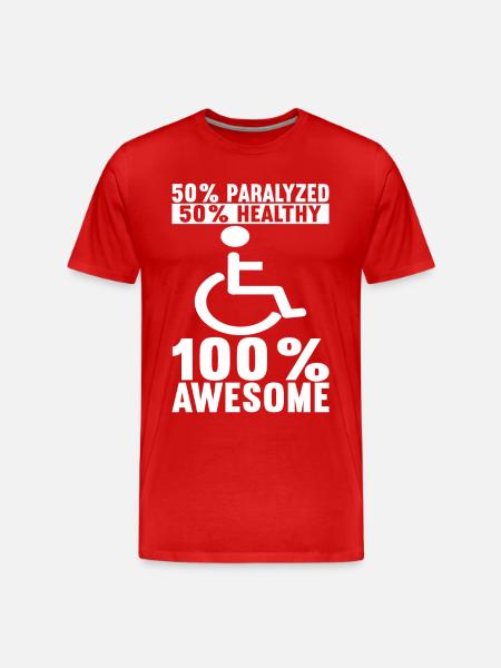 Rollstuhlfahrer Rollstuhl - Männer Premium Bio T-Shirt - Rot
