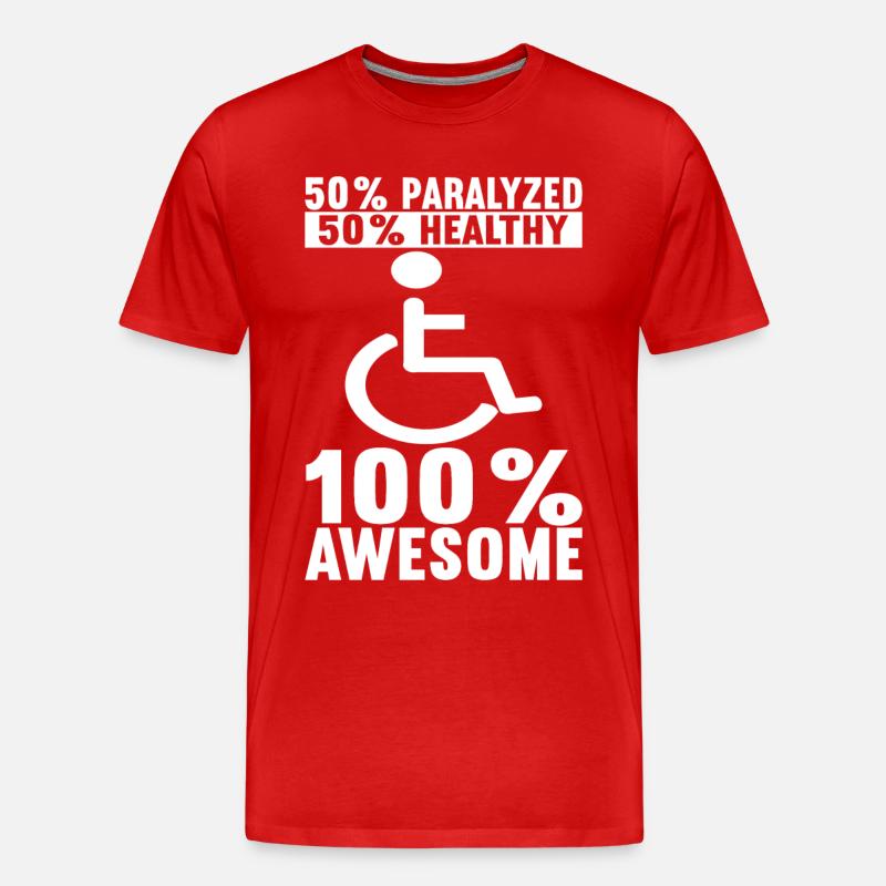 Rollstuhlfahrer Rollstuhl - Männer Premium Bio T-Shirt - Rot