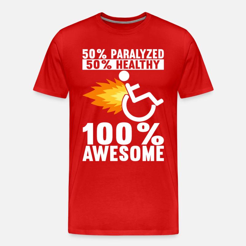 Rollstuhlfahrer Rollstuhl - Männer Premium Bio T-Shirt - Rot