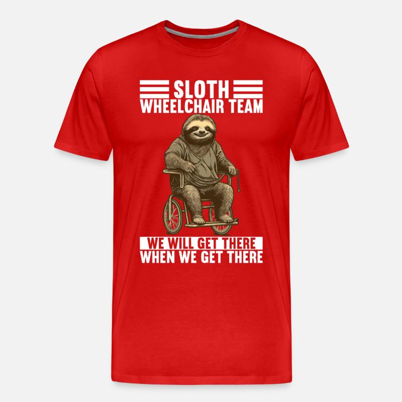 Rollstuhlfahrer Rollstuhl - Männer Premium Bio T-Shirt - Rot