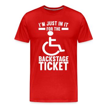 Personnes en fauteuil roulant Fauteuil roulant - T-shirt bio Premium Homme - rouge - Devant - Damien (186cm)