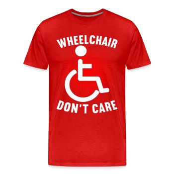 Personnes en fauteuil roulant Fauteuil roulant - T-shirt bio Premium Homme - rouge - Devant - Damien (186cm)