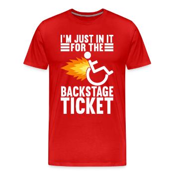 Personnes en fauteuil roulant Fauteuil roulant - T-shirt bio Premium Homme - rouge - Devant - Damien (186cm)