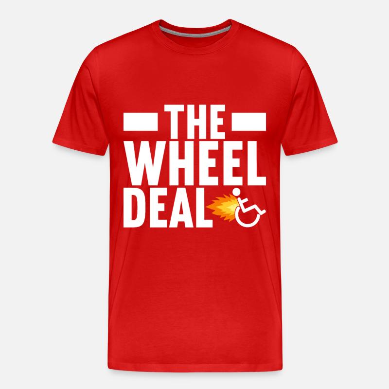 Rollstuhlfahrer Rollstuhl - Männer Premium Bio T-Shirt - Rot