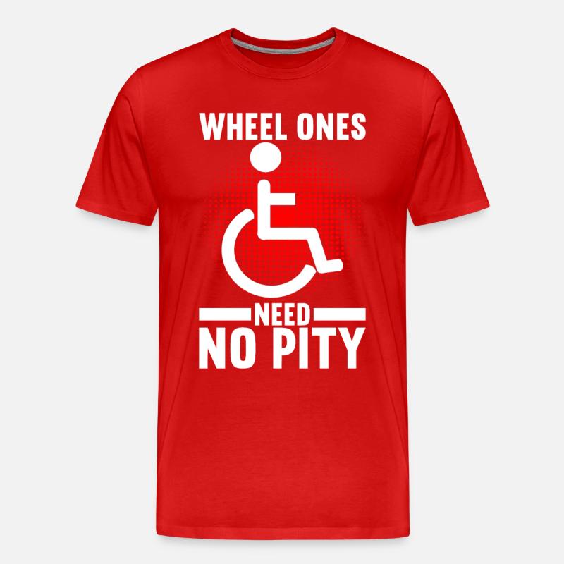 Rollstuhlfahrer Rollstuhl - Männer Premium Bio T-Shirt - Rot