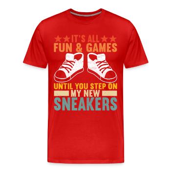 Sneakerhead Sneaker Collector - Men's Premium Organic T-Shirt - red - Front - Damien (186cm)