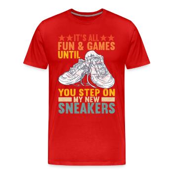 Sneakerhead Sneaker Collector - Men's Premium Organic T-Shirt - red - Front - Damien (186cm)