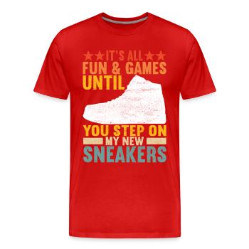 Sneakerhead Sneaker Collector - Men's Premium Organic T-Shirt - red - Front - Damien (186cm)