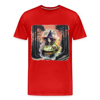 Forest Witch Halloween Fairy Tale Character Child - Men's Premium Organic T-Shirt - red - Front - Damien (186cm)