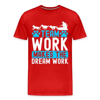 Schlittenfahren Schlittenhunde - Männer Premium Bio T-Shirt - Rot - Vorne - Damien (186cm)