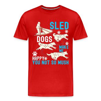 Chiens de traîneau - T-shirt bio Premium Homme - rouge - Devant - Damien (186cm)