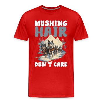Schlittenfahren Schlittenhunde - Männer Premium Bio T-Shirt - Rot - Vorne - Damien (186cm)
