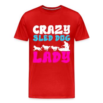 Sledding Sled dogs - Men's Premium Organic T-Shirt - red - Front - Damien (186cm)