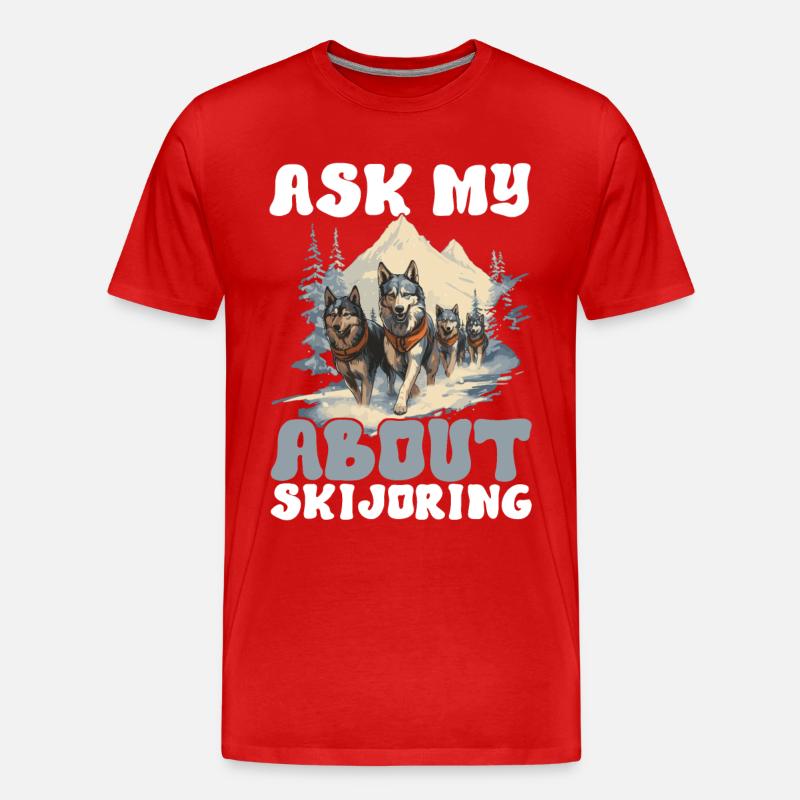 Schlittenfahren Schlittenhunde - Männer Premium Bio T-Shirt - Rot