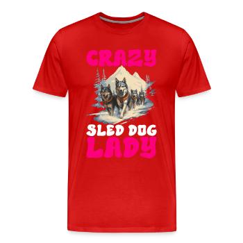 Sledding Sled dogs - Men's Premium Organic T-Shirt - red - Front - Damien (186cm)