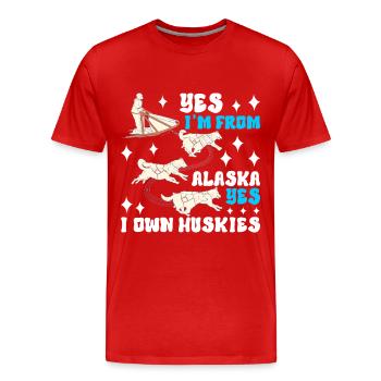 Sledding Sled dogs - Men's Premium Organic T-Shirt - red - Front - Damien (186cm)